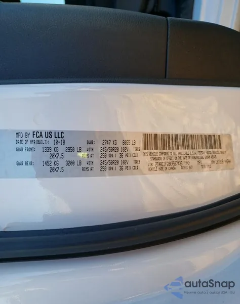 2019 Chrysler Pacifica Touring Plus from USA, damaged, VIN 2C4RC1FG9KR507433